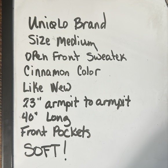 Uniqlo brand Size Medium open front Cardigan Cinnamon Color - Picture 15 of 15